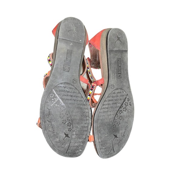 Pikolinos Women's Beaded Back Zip T-Strap Made In Spain Sandals Size 11 - Picture 5 of 5